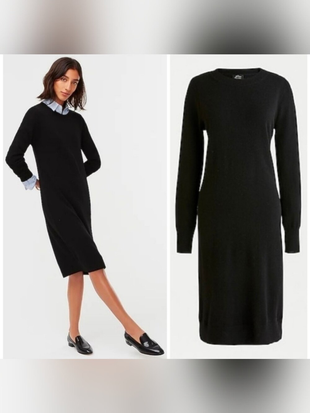J. Crew Long-sleeve Everyday Cashmere Crewneck Sweater Dress